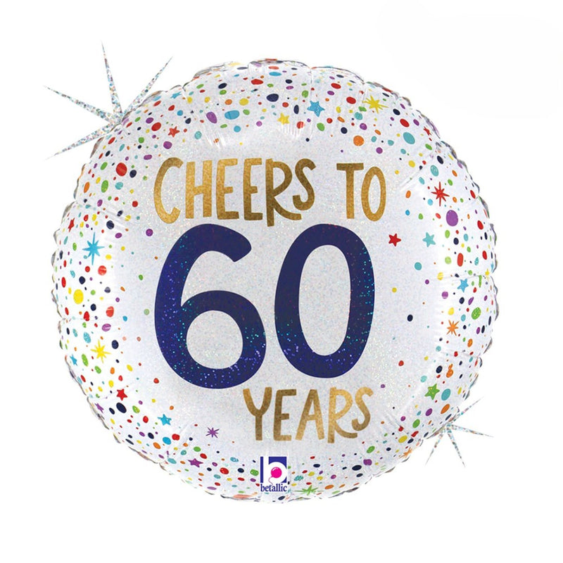 18"/Ø46cm Folienballon "Cheers to 60 Years"