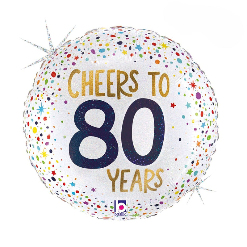 18"/Ø46cm Folienballon "Cheers to 80 Years"
