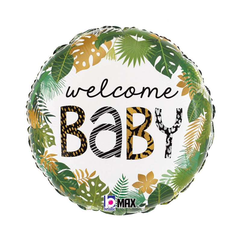 18"/Ø46cm Folienballon Dschungel "Welcome Baby"