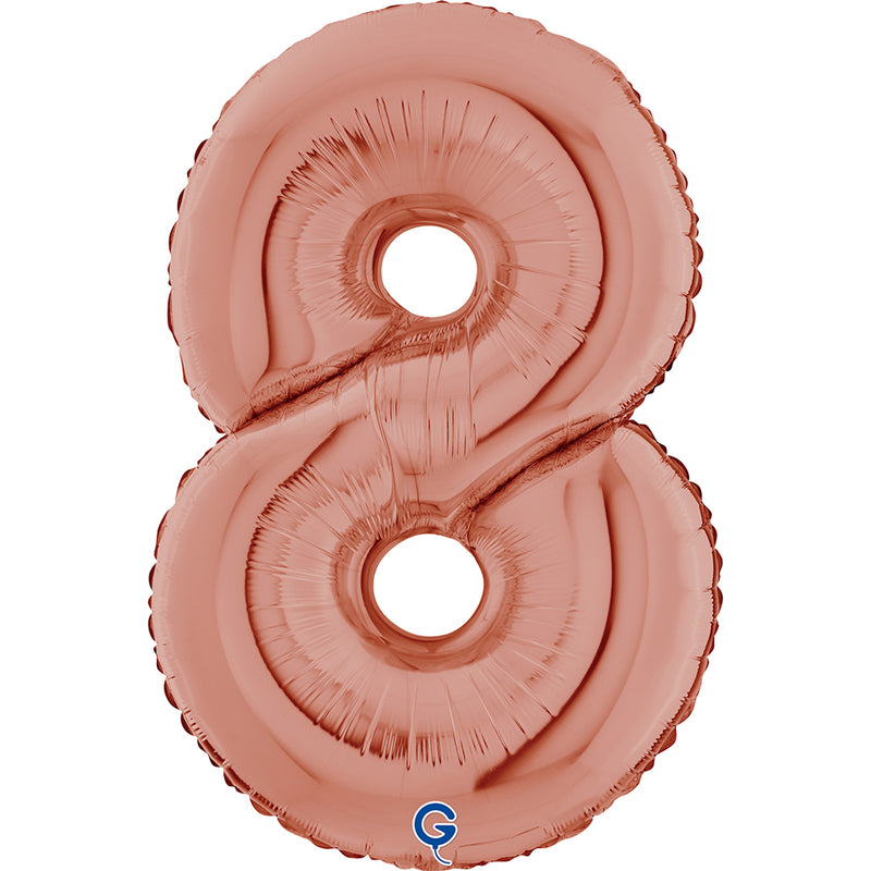 Riesenzahl Folienballon 26"/66cm | Rosegold #8