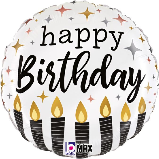 18"/Ø46cm Folienballon "Birthday Candle" | Satin Metallic