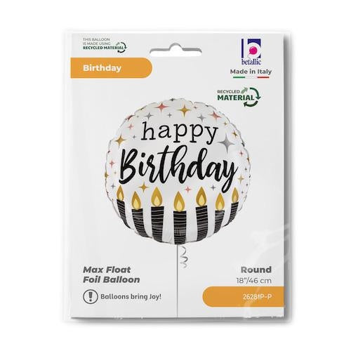 18"/Ø46cm Folienballon "Birthday Candle" | Satin Metallic
