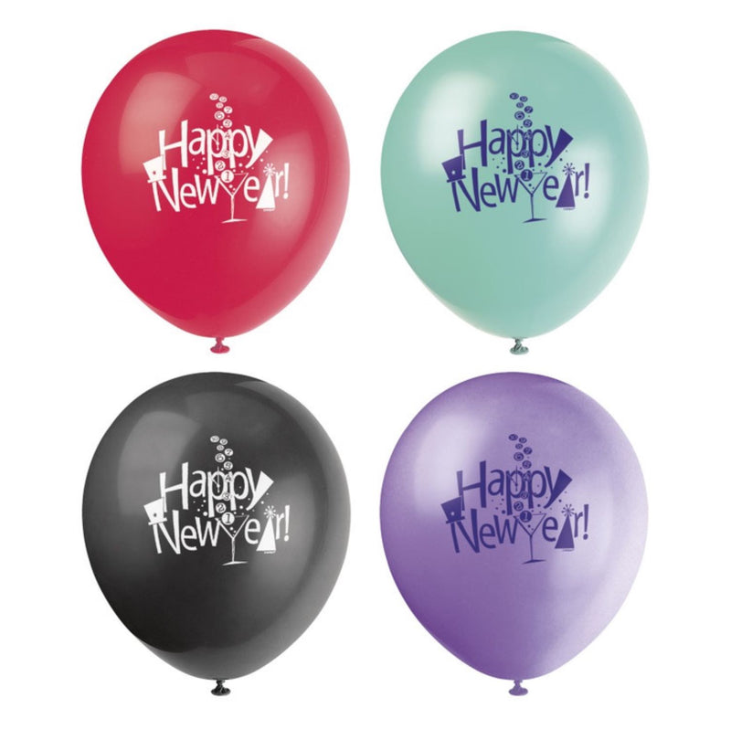Latexballon Ø30cm New Year Countdown | ca. 30cmØ/8 St.