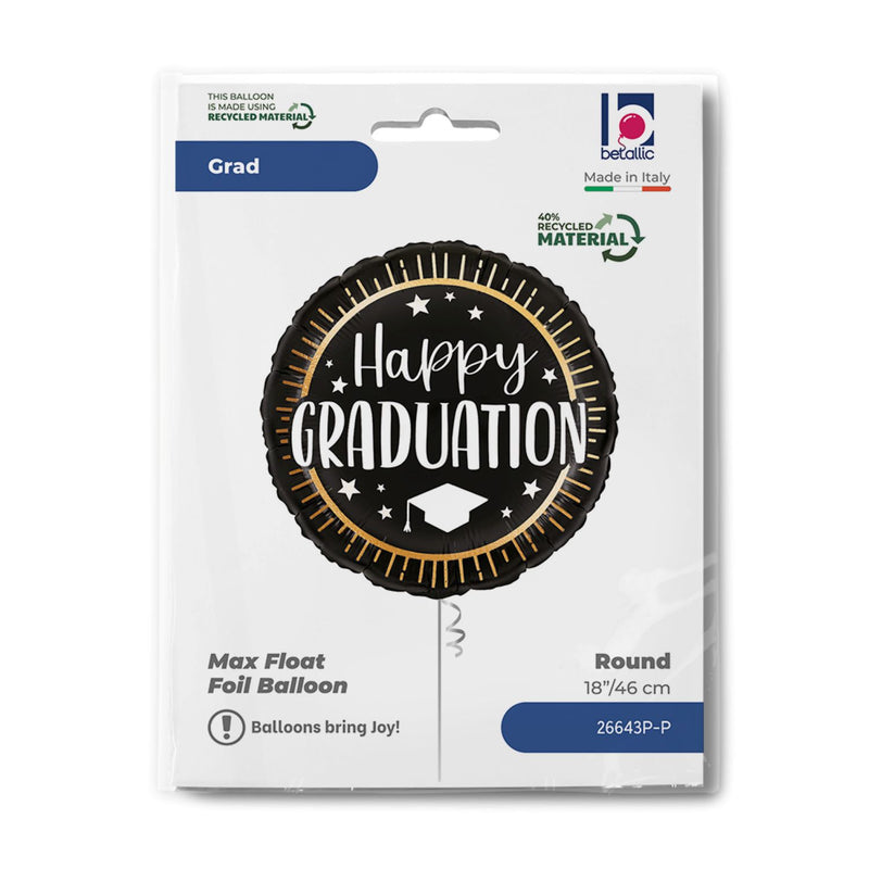18"/Ø46cm Folienballon Happy Graduation