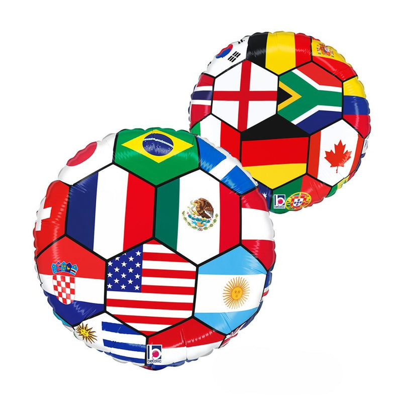 18"/Ø46cm Folienballon Fußball Länder