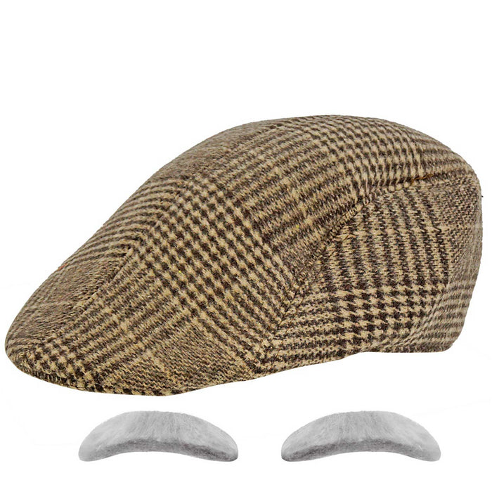 "Alter Mann" Kostüm-Set 6-tlg. | Grau Braun Rot