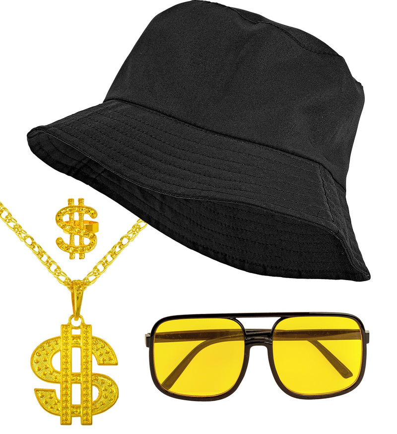 90er Jahre HIP HOP Kostümset | Schwarz Gold