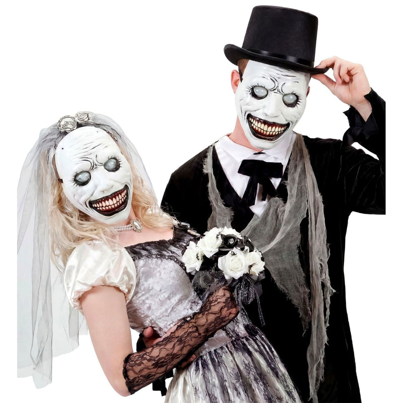 Halloween Maske "Monster mit Glubschaugen" | Weiß