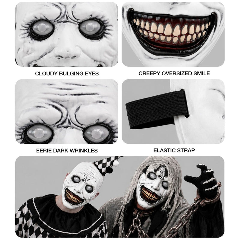 Halloween Maske "Monster mit Glubschaugen" | Weiß