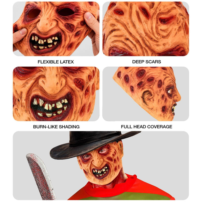 Halloween Maske "Horror verbranntes Gesicht" | Braun Rot