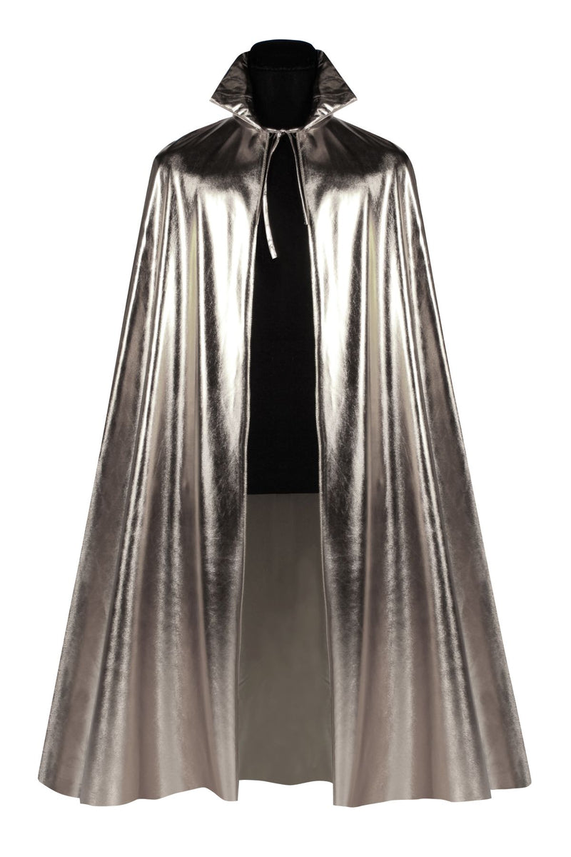 Silberner Metallic Umhang zum Kostüm | 130 cm