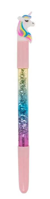 Kugelschreiber Einhorn mit Glitter und farbwechselnder LED