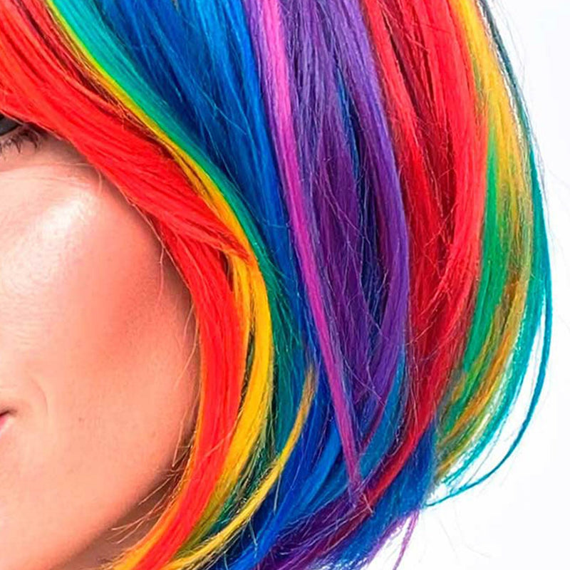 Bob Perücke "Regenbogen" für Erwachsene | Mehrfarbig