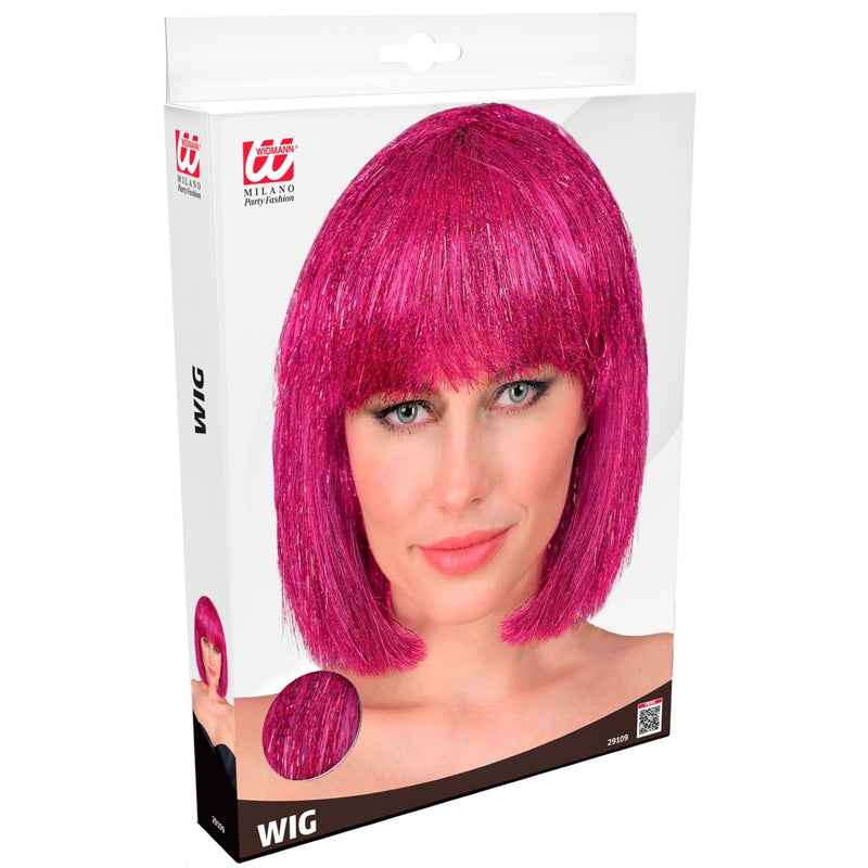 Damen Perücke Glitzy Bob | Pink