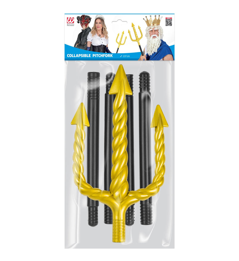 Goldener Dreizack - 122 cm | Zubehör Kostüm Neptun Meerjungfrau