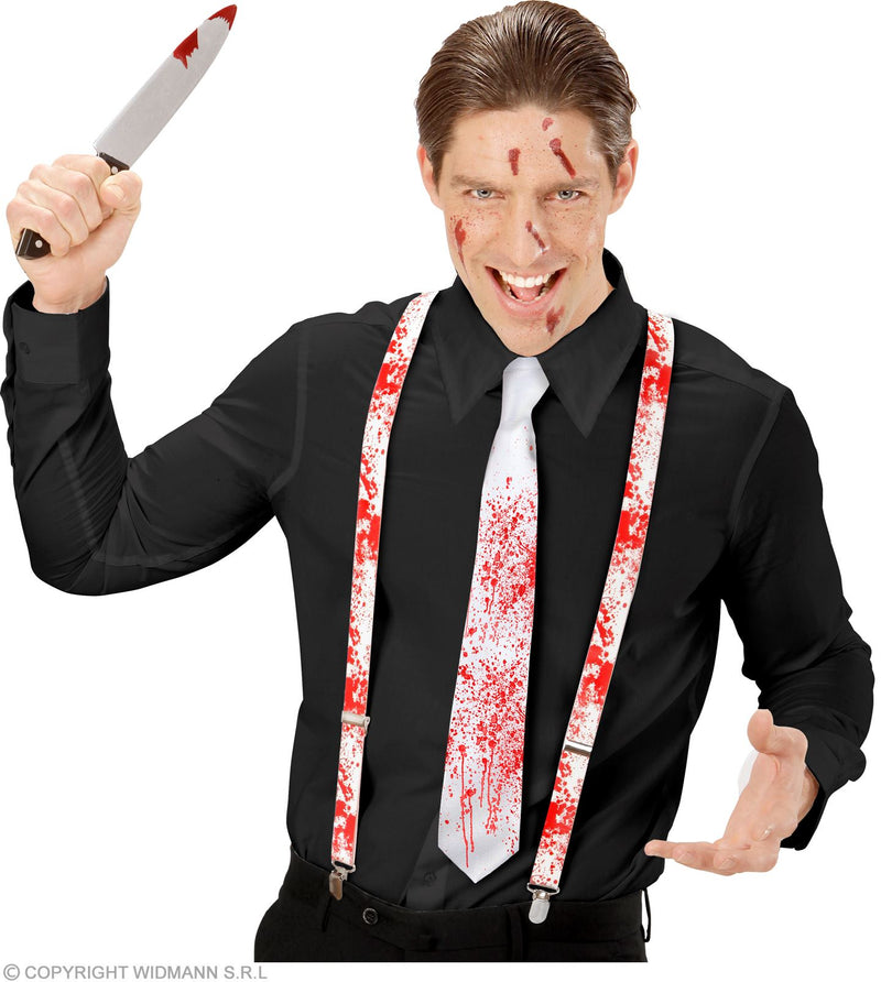 Blutverschmierte Krawatte | Weiß Rot