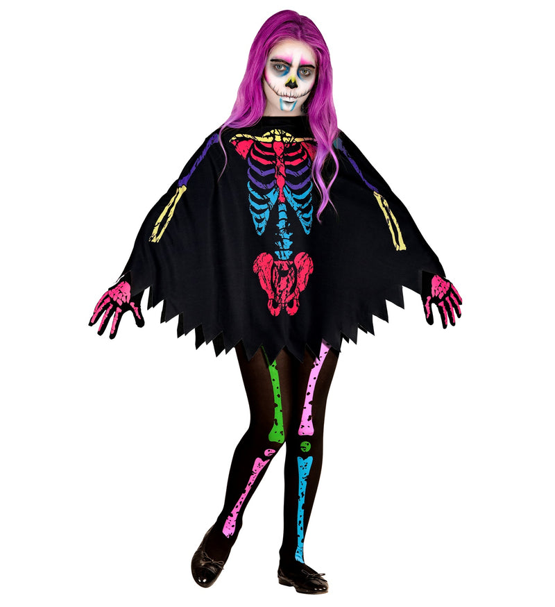 Skelett Strumpfhose für Kinder 70 DEN | Neon