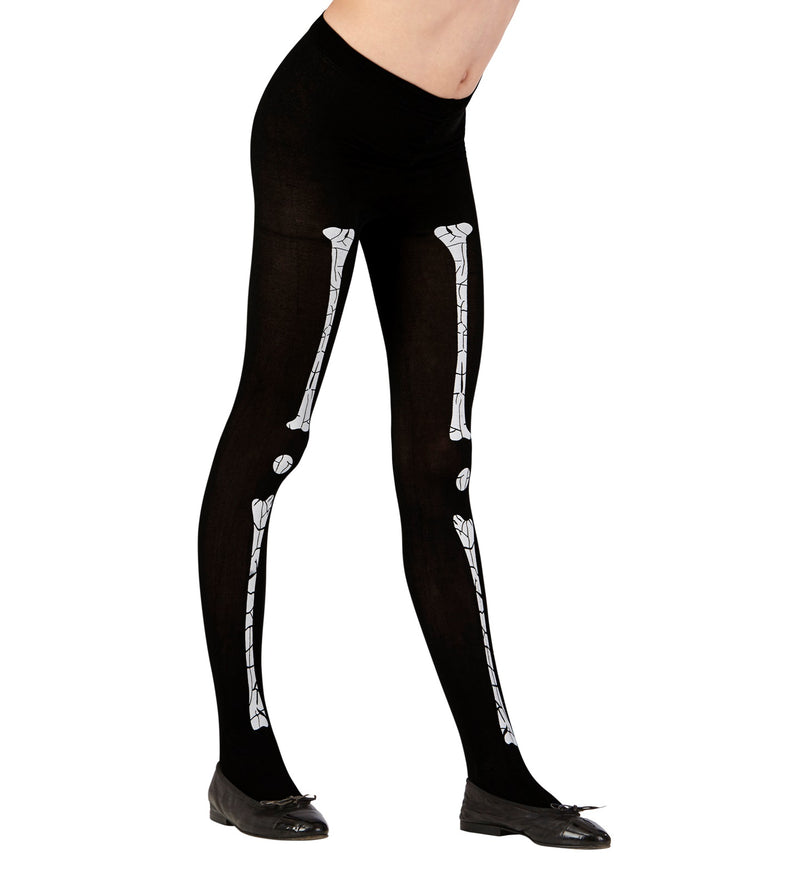 Skelett Strumpfhose für Kinder 70 DEN | Schwarz Weiß