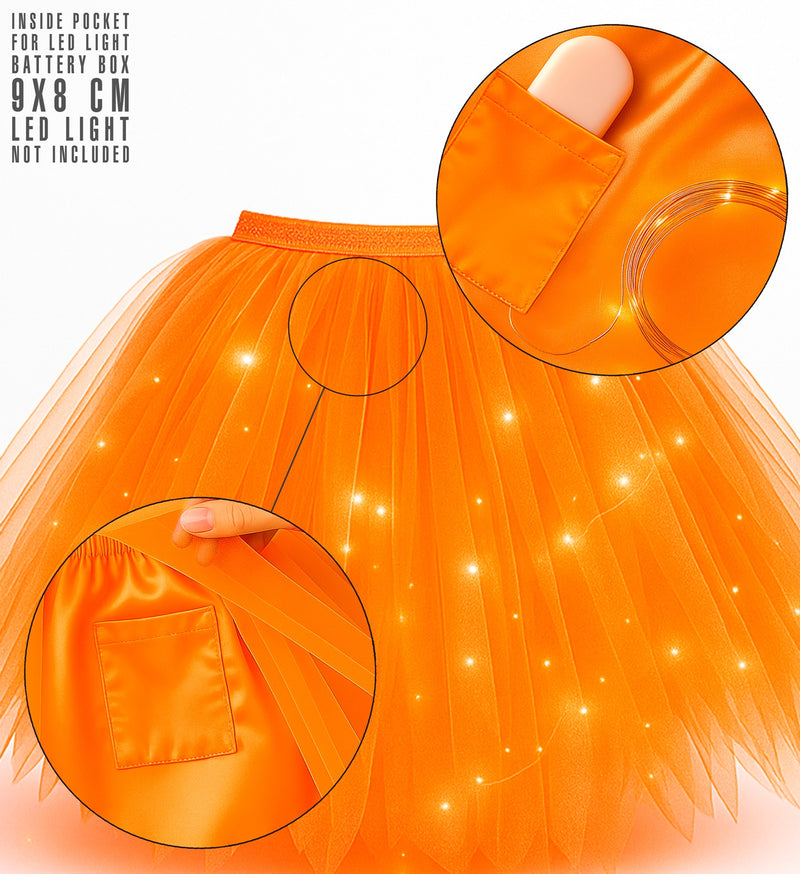 Petticoat Tütü für Damen 40 cm | Orange