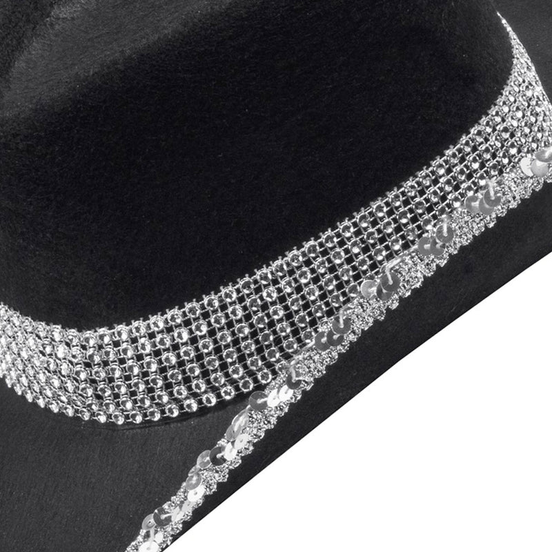 Strass Cowboyhut für Erwachsene | Schwarz