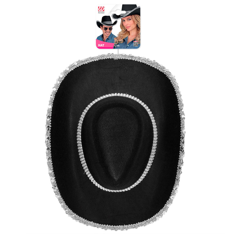 Strass Cowboyhut für Erwachsene | Schwarz