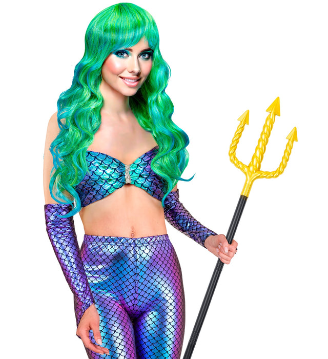 Meerjungfrau Handschuhe | Blau Schillernd