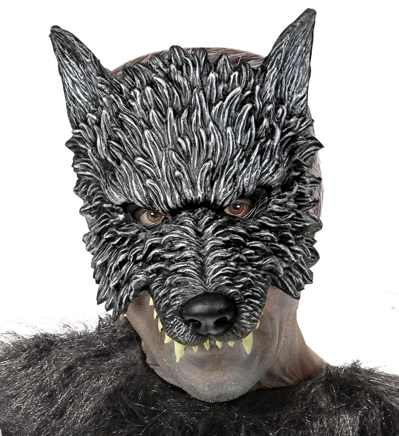Halloween "kinnlose Wolfsmaske" | Grau