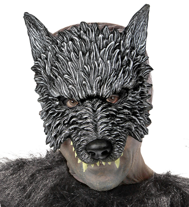 Halloween "kinnlose Wolfsmaske" | Grau