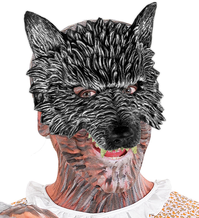 Halloween "kinnlose Wolfsmaske" | Grau