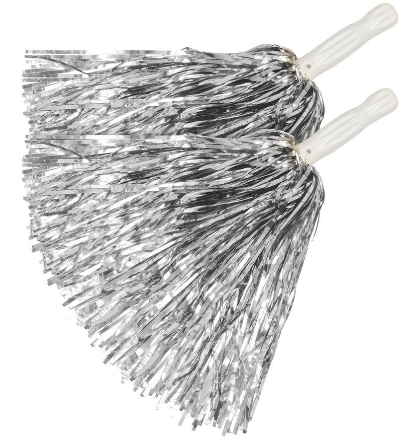 Cheerleader Pompon 2 Stück | Metallic Silber