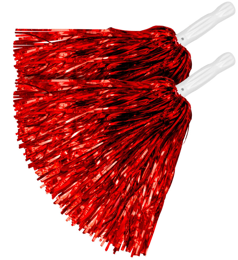 Cheerleader Pompon 2 Stück | Metallic Rot
