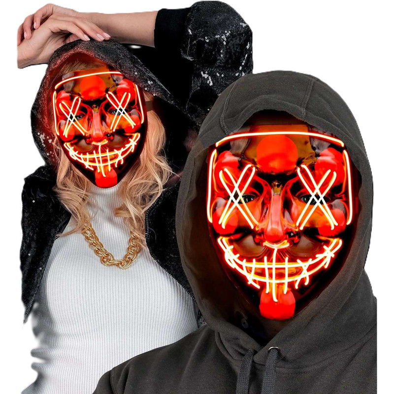 LED Maske mit Schnüren | Rot