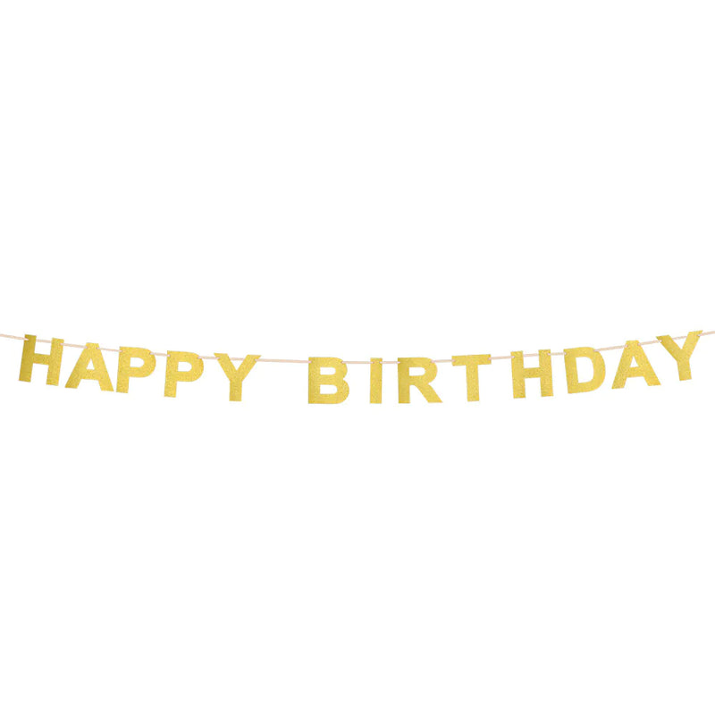 Happy Birthday Buchstabengirlande 2,25 m | Gold