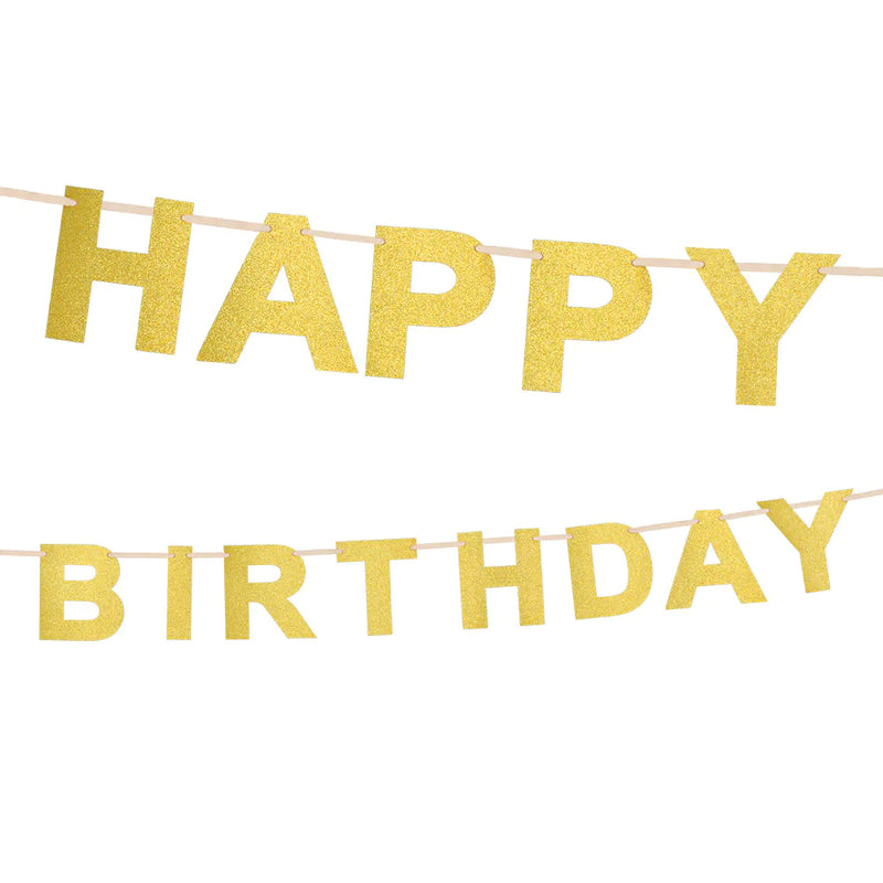 Happy Birthday Buchstabengirlande 2,25 m | Gold