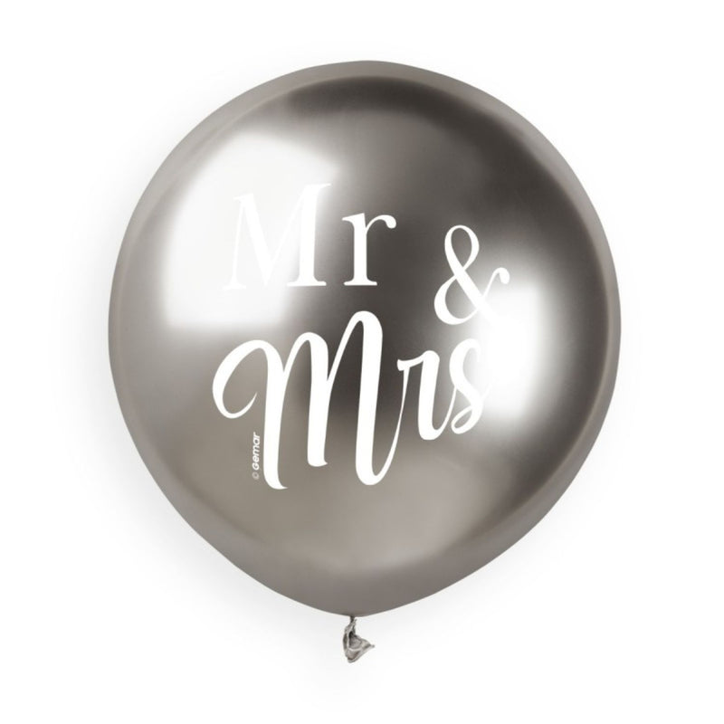 Latexballon 48 cm Mr&Mrs + Just Married Roségold Silber | 3 Stück