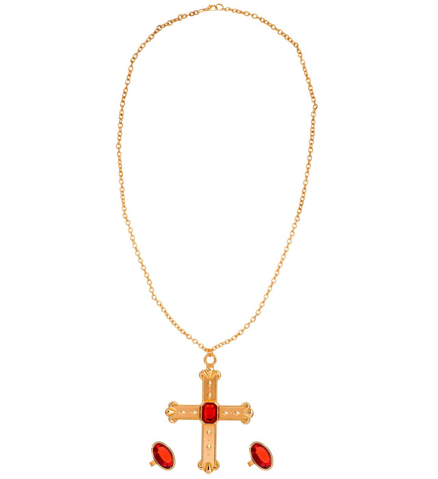 Kardinal Set | Halskette mit Kreuz und 2 Ringe