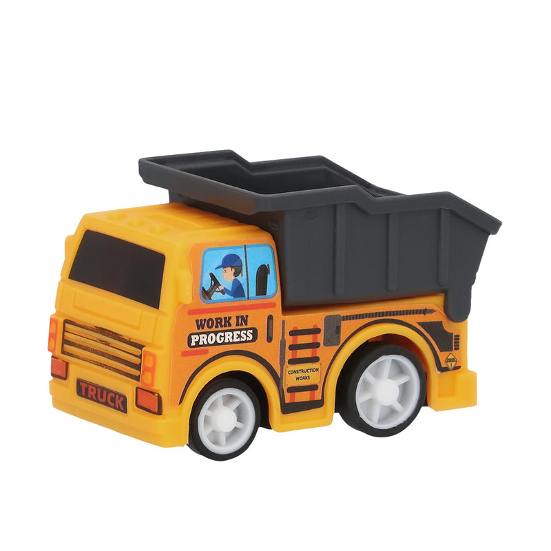 4 Rückzugs-Bauwagen | 5,5 x 3 cm - Kindergeburtstag Mitgebsel Geschenk