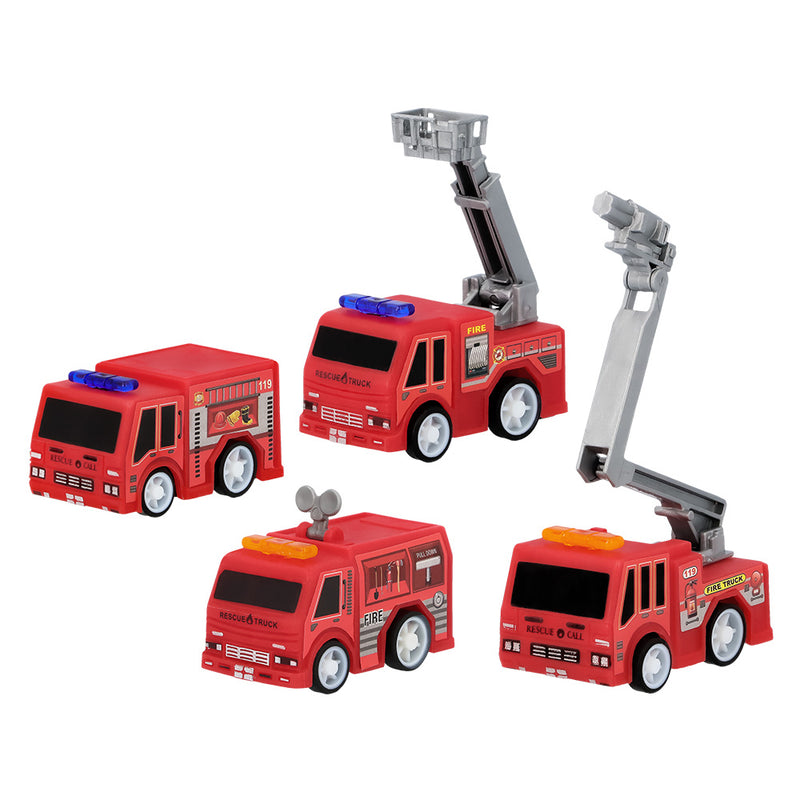 Favours Rückzugs-Feuerwehrauto 5,2 x 3,2 cm | 4 Stk.