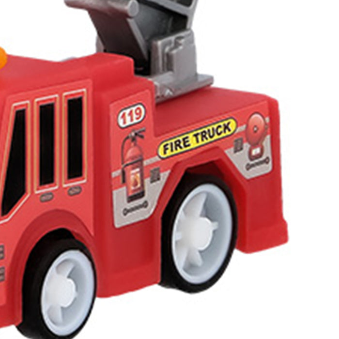 4 Rückzugs-Feuerwehrauto | 5,2 x 3,2 cm - Mitgebsel Kindergeburtstag