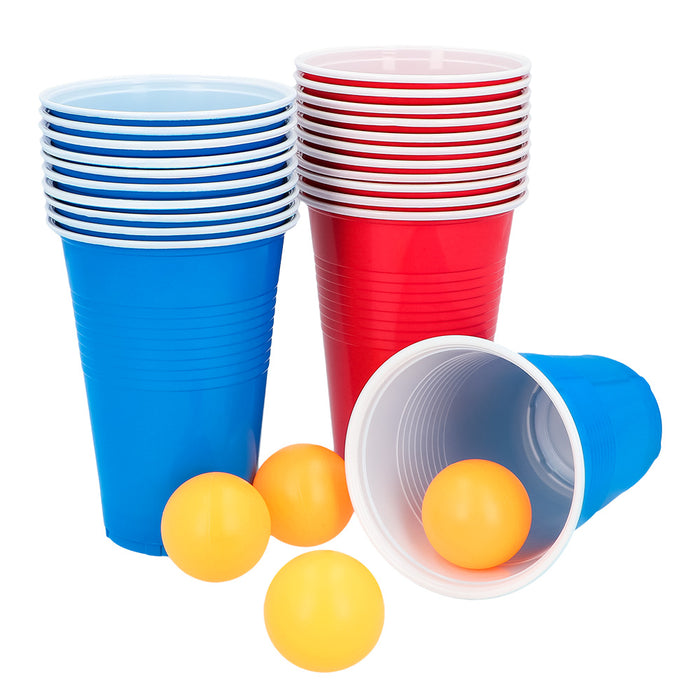 Party Trinkspiel "Beer Pong" | 22 Becher + 4 Bälle