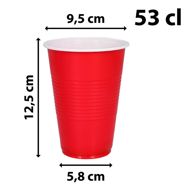 40 XL-Partybecher 53 cl 12,5x9,5 cm | Rot - wiederverwendbar