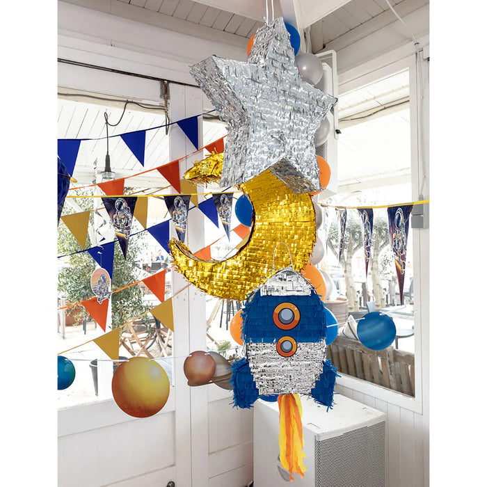 Pinata "Glitzer Stern" Silber | 44 x 44 x 8 cm