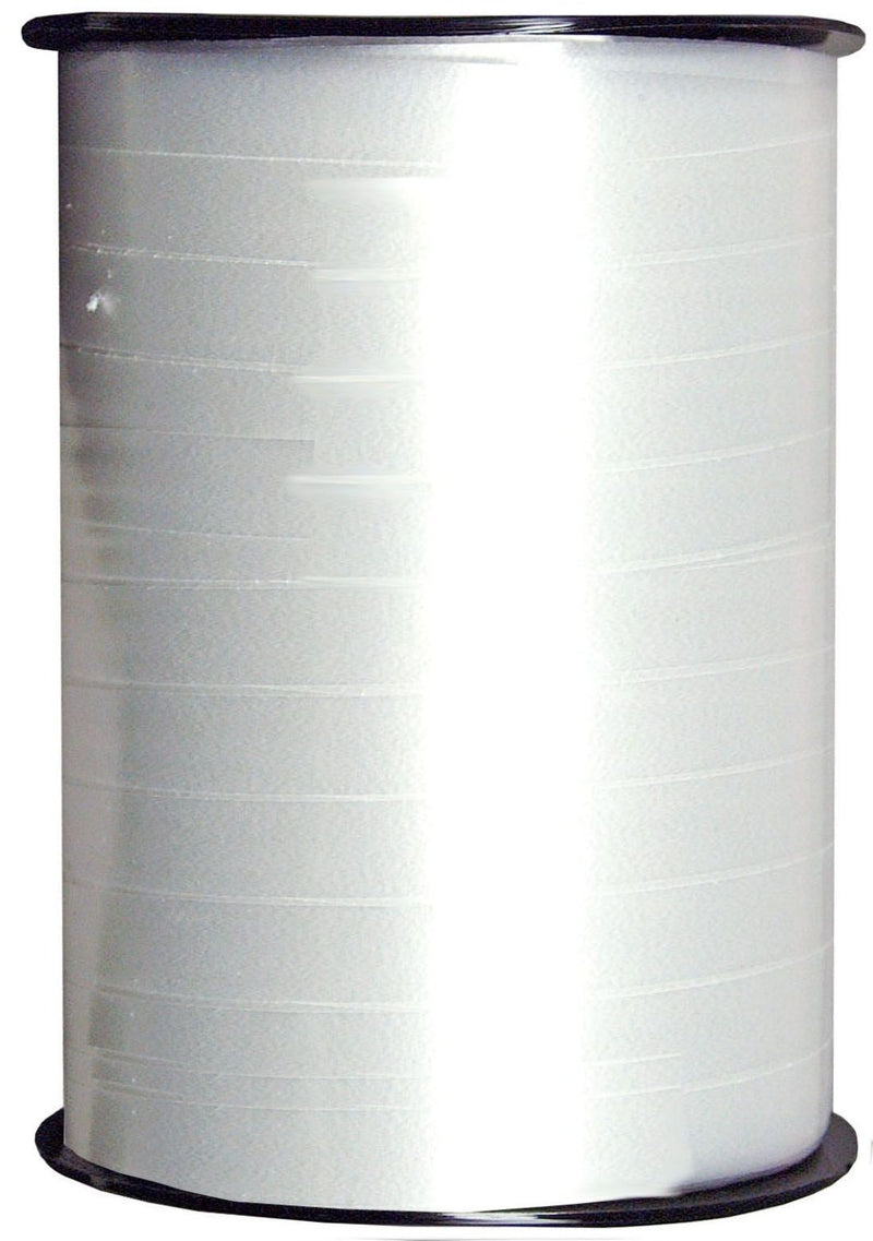 Geschenkband Polyband | Kräuselband glänzend 250 m x 10mm | Weiß | 31143