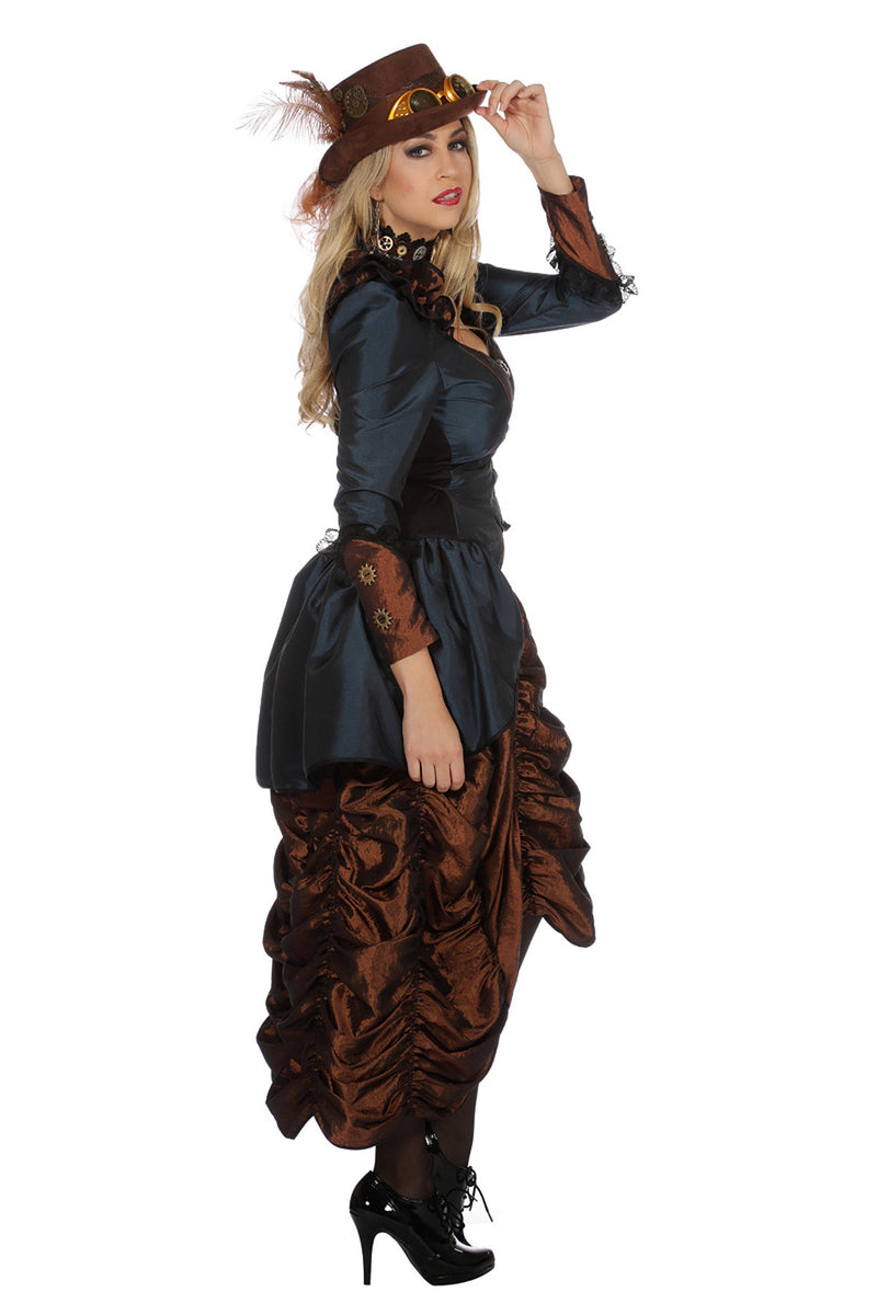 Steampunk "Lady Blue" Kostüm für Damen 320341 | Kleid