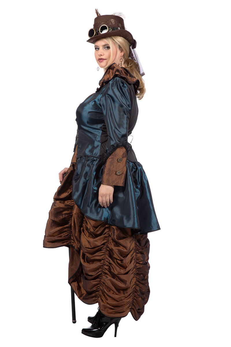 Steampunk "Lady Blue" Kostüm für Damen 320341 | Kleid