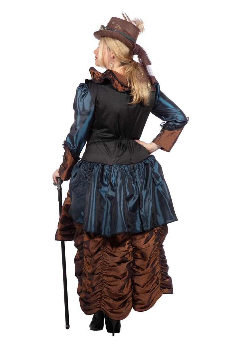 Steampunk "Lady Blue" Kostüm für Damen 320341 | Kleid