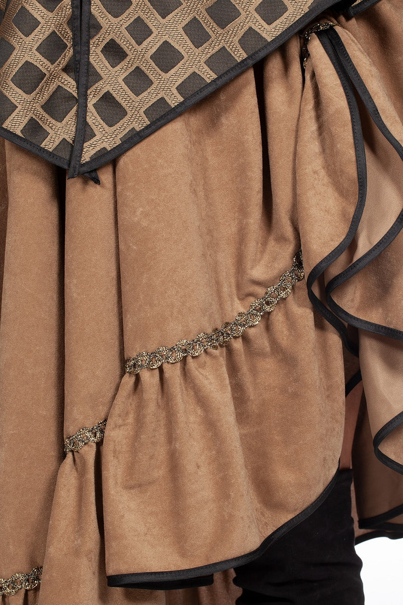 Piratin Kostüm "Taupe de Luxe" für Damen | Braun