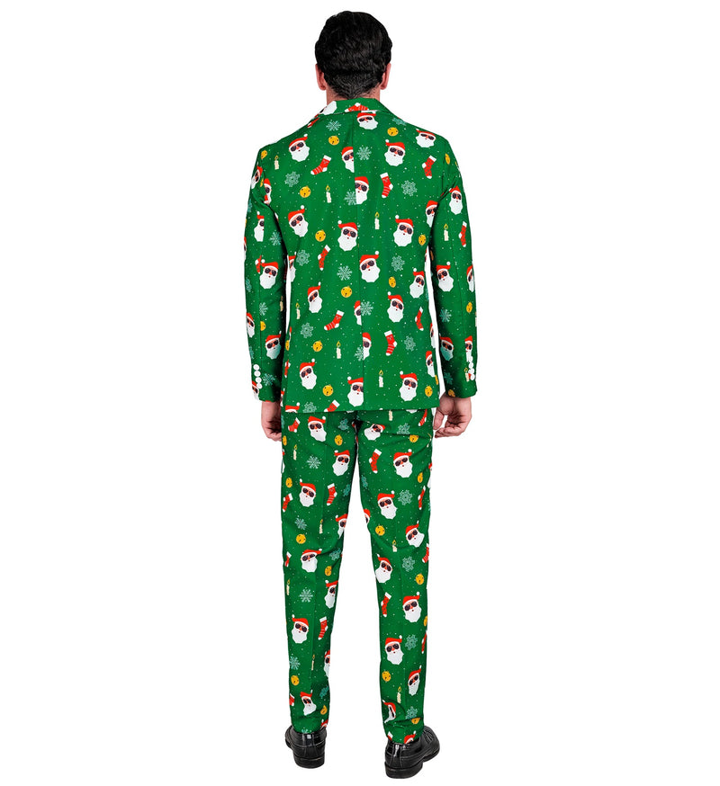 Designer Anzug "Weihnachtsmann" 2-tlg. UV | Grün - Herren Weihnachten Kostüm