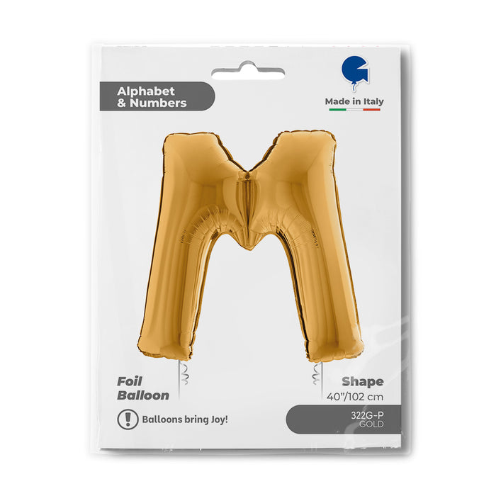 Riesenbuchstabe Folienballon 40"/102cm | Gold #M