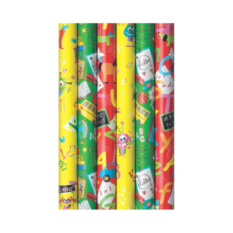 Geschenkpapier "Back to school" farblich sortiert | 200 x 70 cm